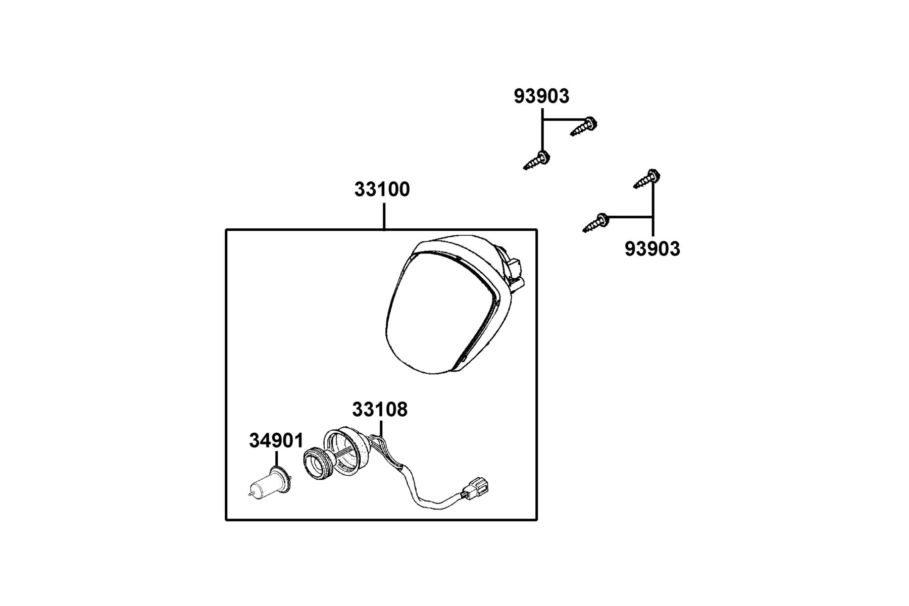 LIKE 50(2013~) Head Light parts diagram